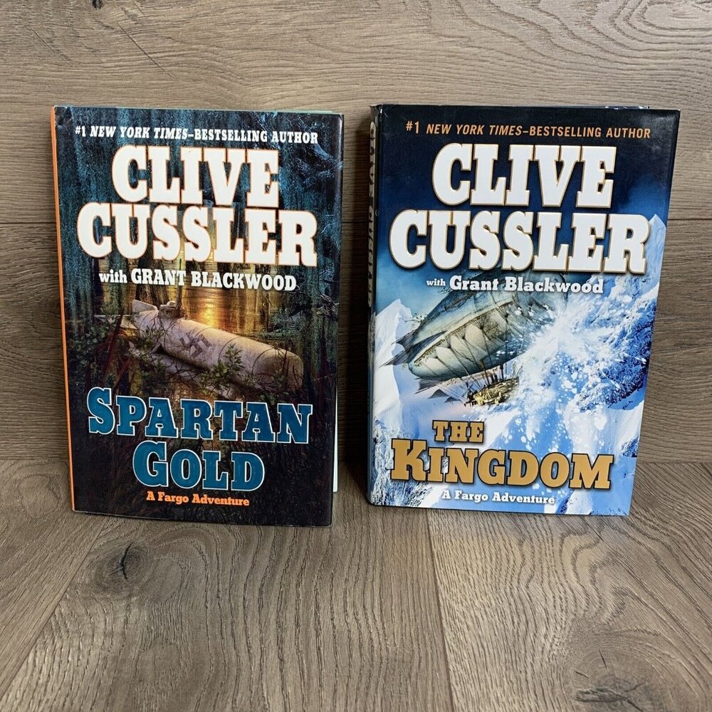 Clive Cussler Fargo Adventure Book Lot Of 2 Hardcover Spartan Gold The Kingdom